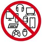 Please No Gadgets Here Icons on Red Prohibition Sign Stock Vector -  Illustration of desktop, prohibited: 270762565